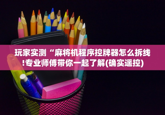 分享实测辅助“麻将机程控器无需安装”原来确实真的有挂(详细教程)