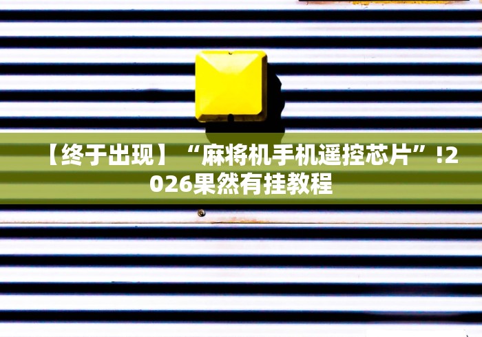 【终于出现】“麻将机手机遥控芯片”!2026果然有挂教程