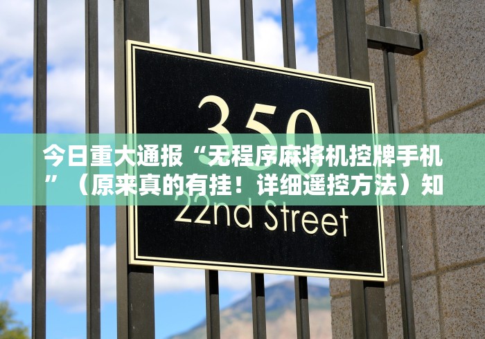 今日重大通报“无程序麻将机控牌手机”（原来真的有挂！详细遥控方法）知乎