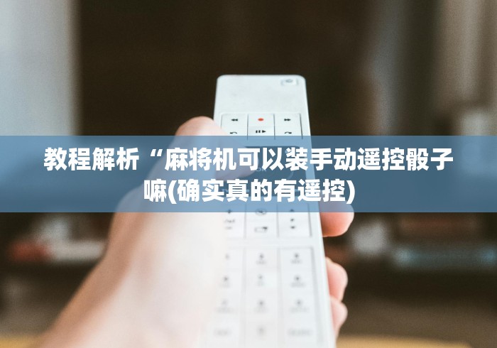 教程解析“麻将机可以装手动遥控骰子嘛(确实真的有遥控) 教程解析“麻将机可以装手动遥控骰子嘛(确实真的有遥控)