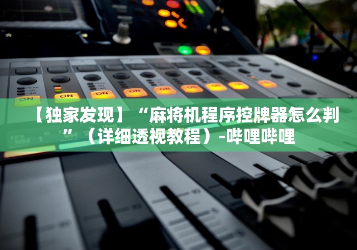 【独家发现】“麻将机程序控牌器怎么判”（详细透视教程）-哔哩哔哩