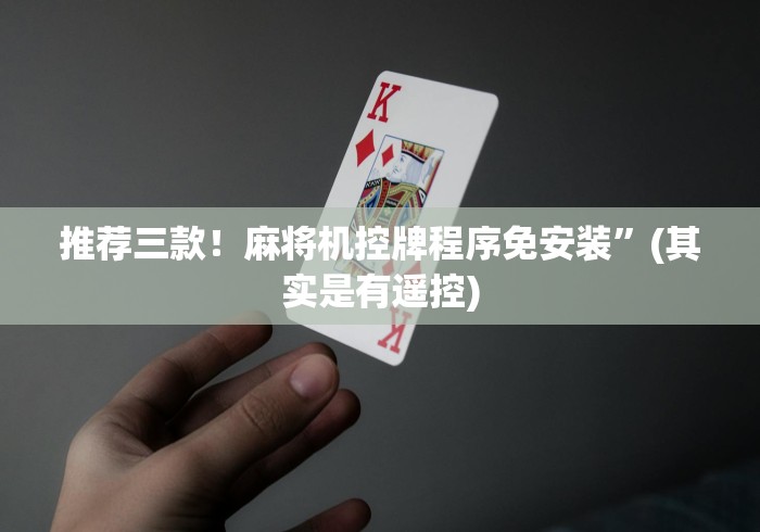 推荐三款！麻将机控牌程序免安装”(其实是有遥控)