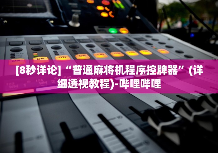 [8秒详论]“普通麻将机程序控牌器”(详细透视教程)-哔哩哔哩