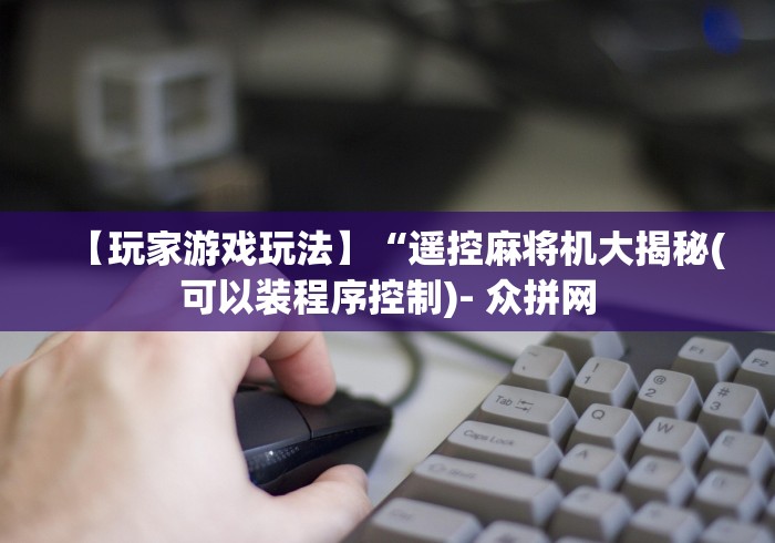 【玩家游戏玩法】“遥控麻将机大揭秘(可以装程序控制)- 众拼网