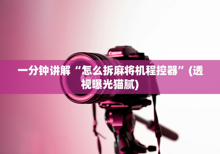 一分钟讲解“怎么拆麻将机程控器”(透视曝光猫腻)