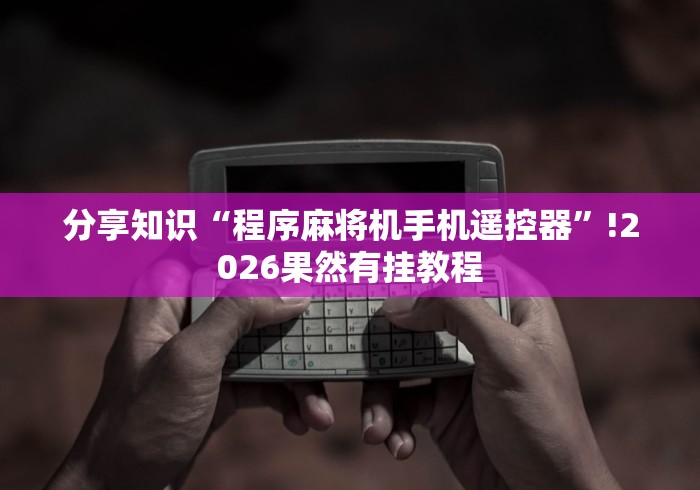 分享知识“程序麻将机手机遥控器”!2026果然有挂教程