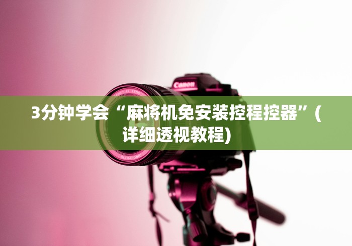 3分钟学会“麻将机免安装控程控器”(详细透视教程)