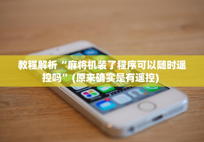 教程解析“麻将机装了程序可以随时遥控吗”(原来确实是有遥控) 