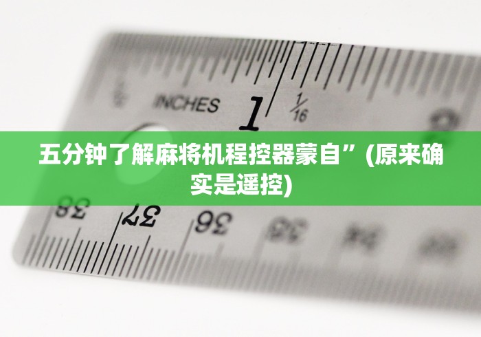 五分钟了解麻将机程控器蒙自”(原来确实是遥控)