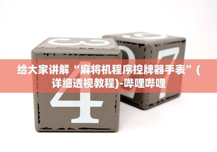 给大家讲解“麻将机程序控牌器手表”(详细透视教程)-哔哩哔哩