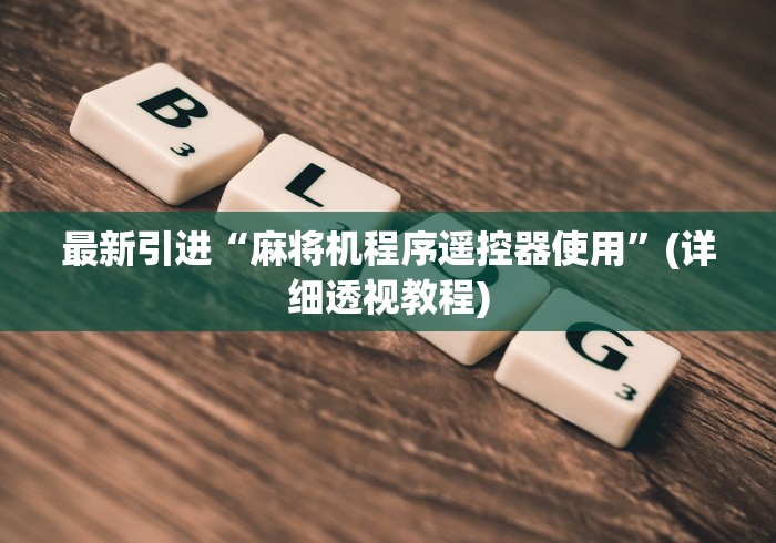 最新引进“麻将机程序遥控器使用”(详细透视教程)