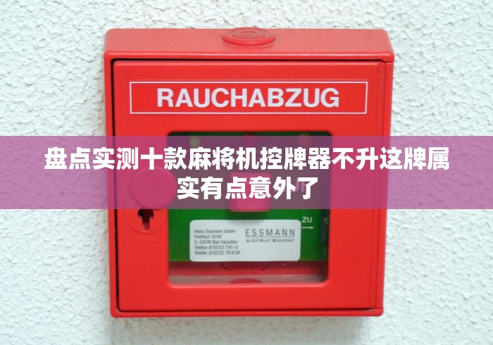 盘点实测十款麻将机控牌器不升这牌属实有点意外了