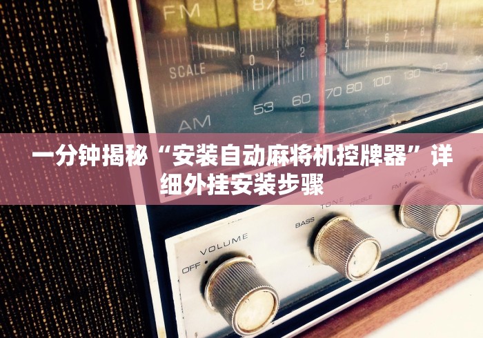 一分钟揭秘“安装自动麻将机控牌器”详细外挂安装步骤