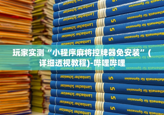 玩家实测“小程序麻将控牌器免安装”(详细透视教程)-哔哩哔哩