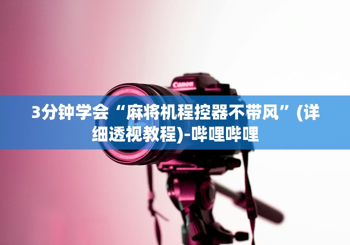 3分钟学会“麻将机程控器不带风”(详细透视教程)-哔哩哔哩