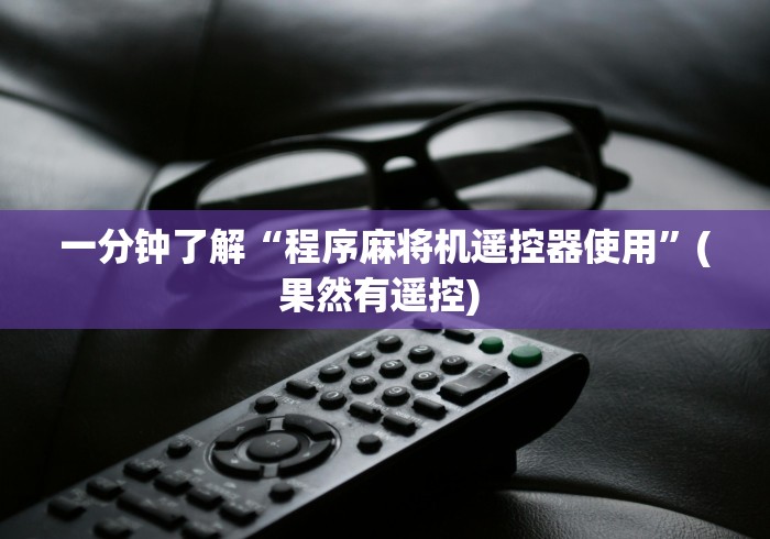 一分钟了解“程序麻将机遥控器使用”(果然有遥控) 